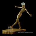 Life size garden bronze nude boy statue water fountain